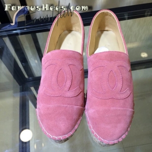 C flat Espadrilles pink suede